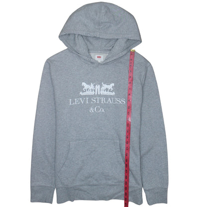 Levi's Men's Grey Pullover Hoodie Small Logo Fleece Sweatshirt