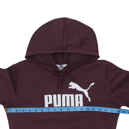 Puma Womens Brown Pullover Hoodie Size 12 Regular Fit Logo Sweatshirt