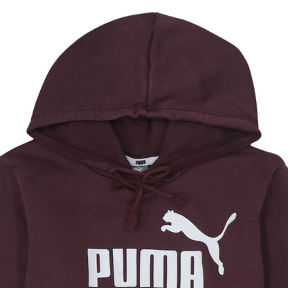 Puma Womens Brown Pullover Hoodie Size 12 Regular Fit Logo Sweatshirt