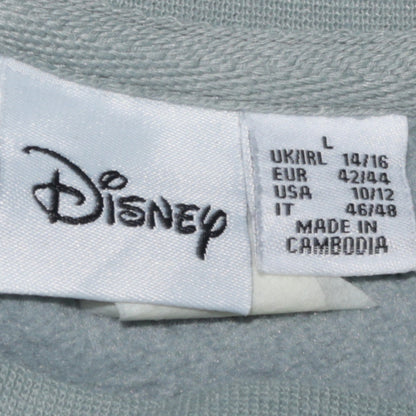 Disney Womens Green Mickey Mouse Pullover Sweatshirt Size L 14/16