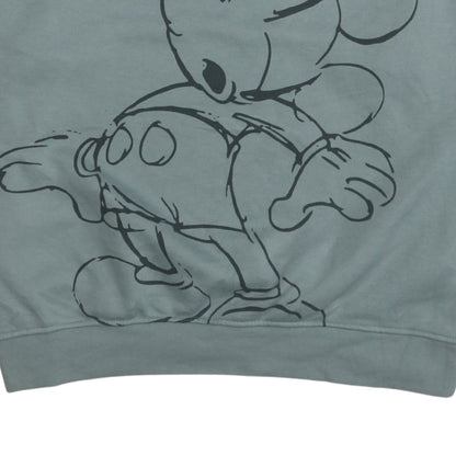 Disney Womens Green Mickey Mouse Pullover Sweatshirt Size L 14/16