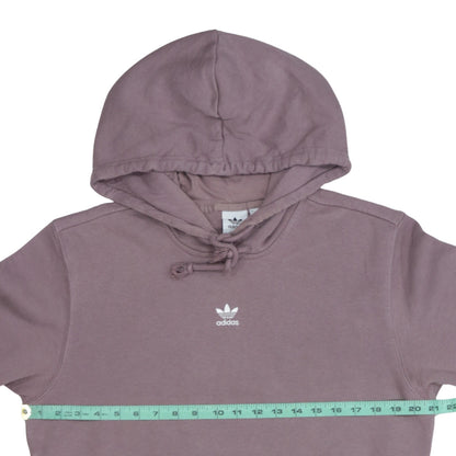 Adidas Women Mauve Pullover Hoodie UK 12 Cotton Blend Casual