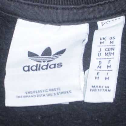 Adidas Mens Black Crew Neck Pullover Sweatshirt Size M