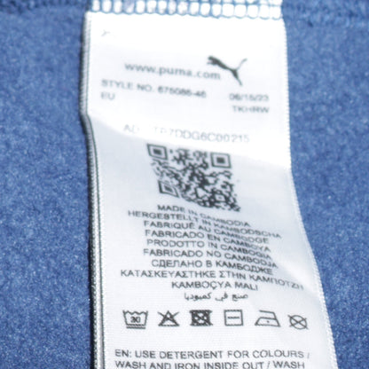 Puma Boys Blue Pullover Hoodie 15-16 Years Logo Fleece Sweatshirt