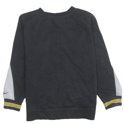 Nike Boys Black Yellow Logo Pullover Sweatshirt L 12-13 Years Cotton Blend