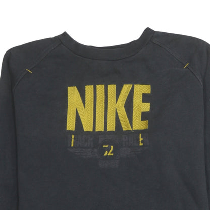 Nike Boys Black Yellow Logo Pullover Sweatshirt L 12-13 Years Cotton Blend
