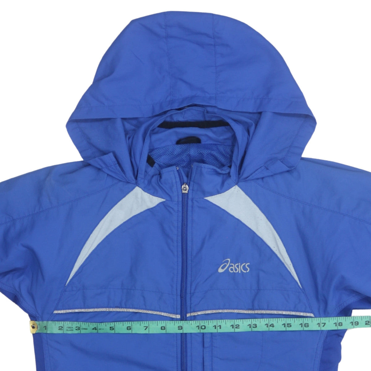 Asics Mens Blue Hooded Windbreaker Jacket Size M
