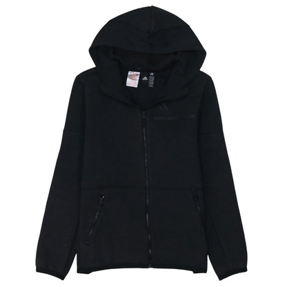 Adidas Boys Black Full Zip Hoodie 13-14 Years Regular Fit Fleece Sweatshirt