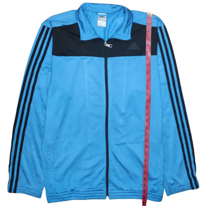 Adidas Men's Blue Track Jacket L Full Zip Colourblock Sportswear