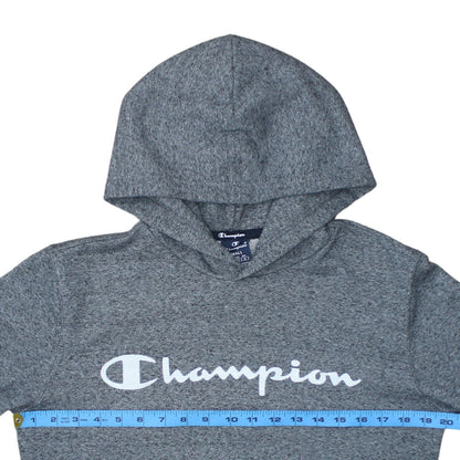 Champion Men's Grey Pullover Hoodie Small Logo Fleece Sweatshirt