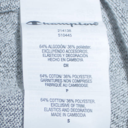 Champion Men's Grey Pullover Hoodie Small Logo Fleece Sweatshirt