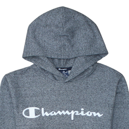 Champion Men's Grey Pullover Hoodie Small Logo Fleece Sweatshirt