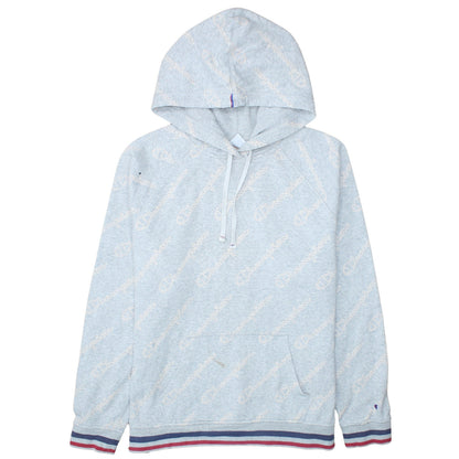 Champion Women Grey XL Pullover Hoodie with Logo Print