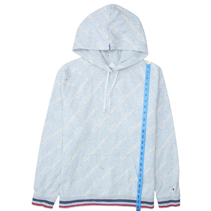 Champion Women Grey XL Pullover Hoodie with Logo Print