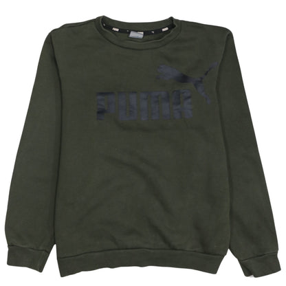 Puma Boys Green Crew Neck Pullover Sweatshirt - Size 14 Years