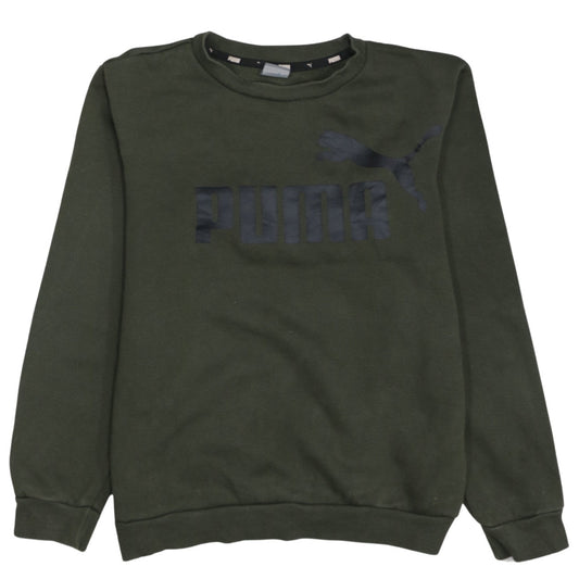 Puma Boys Green Crew Neck Pullover Sweatshirt - Size 14 Years