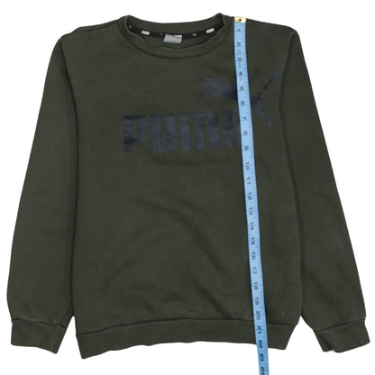 Puma Boys Green Crew Neck Pullover Sweatshirt - Size 14 Years
