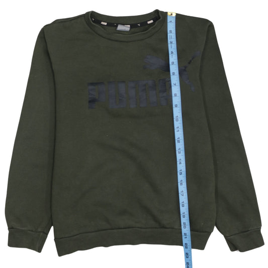 Puma Boys Green Crew Neck Pullover Sweatshirt - Size 14 Years