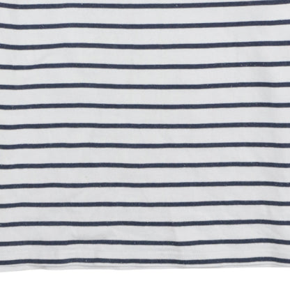 Levi's Women White Blue Striped Long Sleeve Pullover Sweatshirt Size L