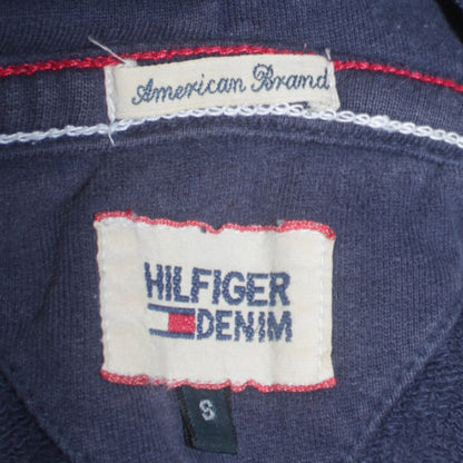 Hilfiger Denim Men's Blue Pullover Hoodie S 1985 Embroidered Logo