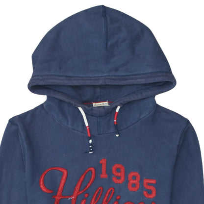 Hilfiger Denim Men's Blue Pullover Hoodie S 1985 Embroidered Logo