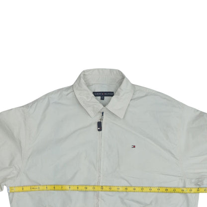 Tommy Hilfiger Men's Beige Cotton Bomber Jacket Size S Full Zip