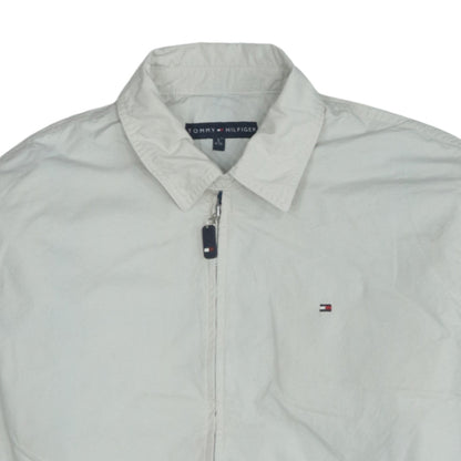 Tommy Hilfiger Men's Beige Cotton Bomber Jacket Size S Full Zip