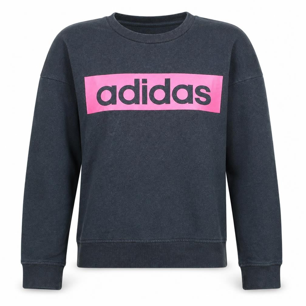 Adidas Women’s Black Pink Logo Pullover Sweatshirt XS