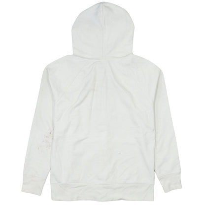 GAP Women White Small Full Zip Hoodie Cotton Blend Logo Casual