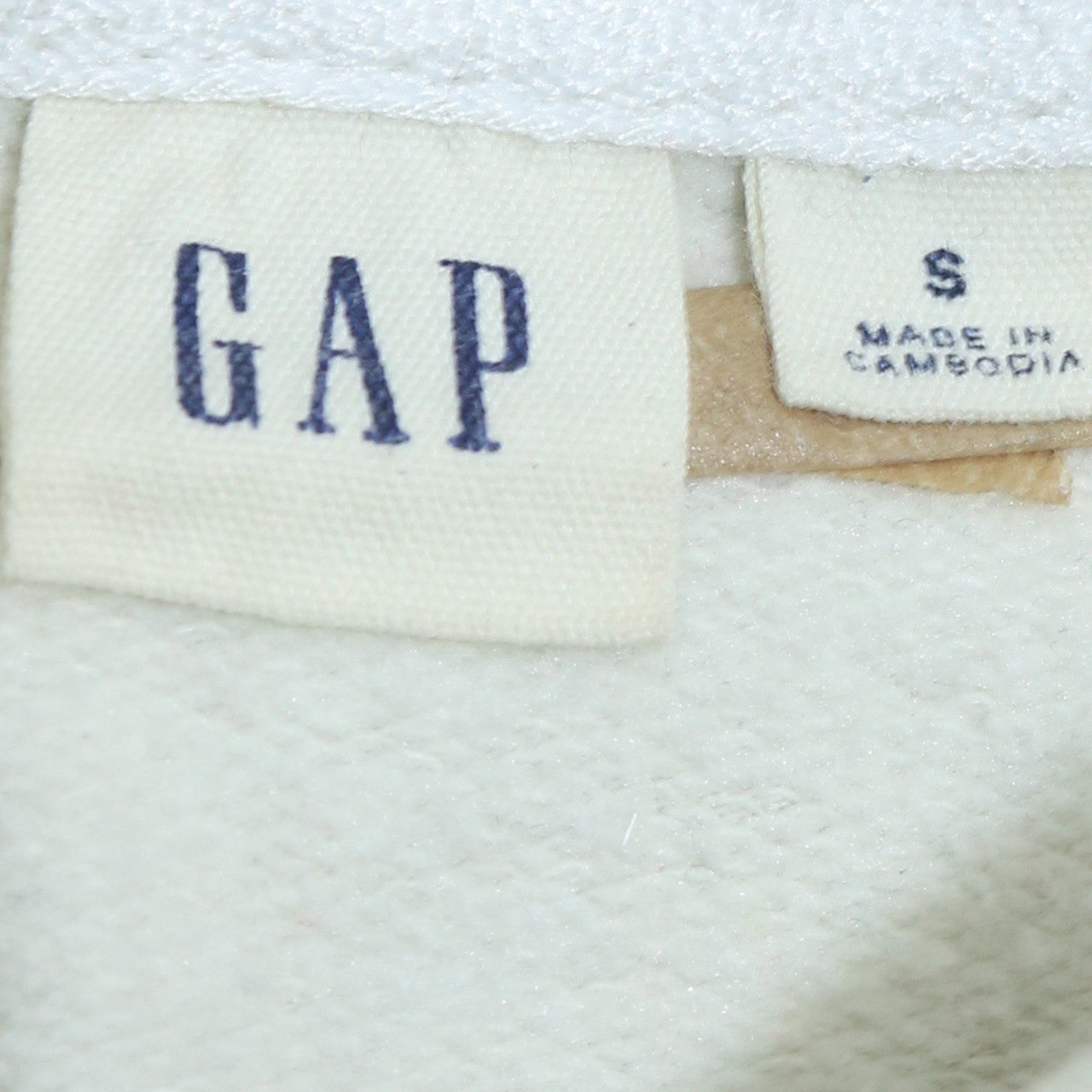 GAP Women White Small Full Zip Hoodie Cotton Blend Logo Casual