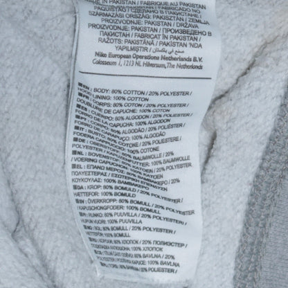 Nike Men's Grey Pullover Hoodie S Regular Fit Fleece Sweatshirt
