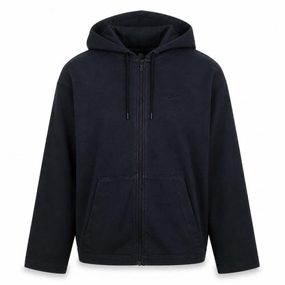 Nike Womens Black Full Zip Hoodie Sweatshirt Size L Cotton Casual