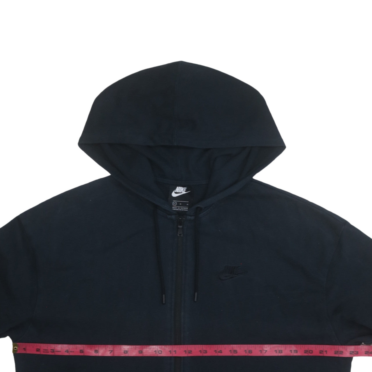 Nike Womens Black Full Zip Hoodie Sweatshirt Size L Cotton Casual