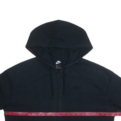 Nike Womens Black Full Zip Hoodie Sweatshirt Size L Cotton Casual