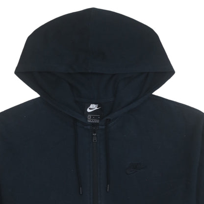 Nike Womens Black Full Zip Hoodie Sweatshirt Size L Cotton Casual