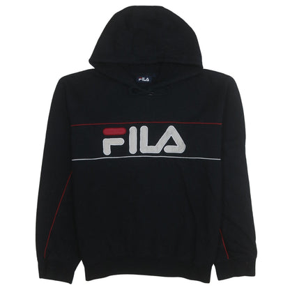 Fila Women's Black Pullover Hoodie Medium Logo Sweatshirt