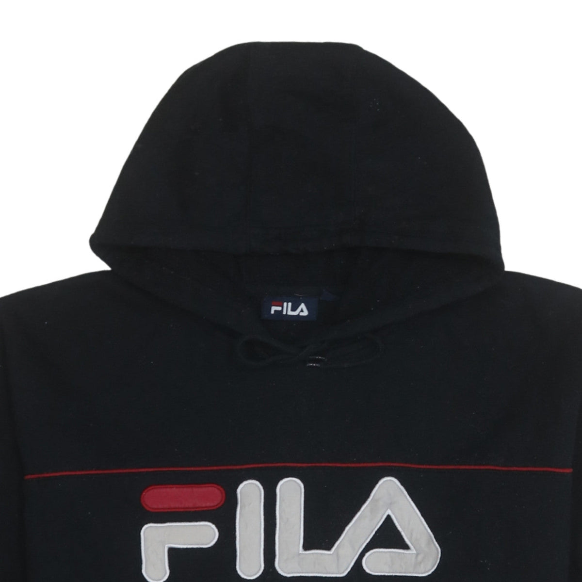 Fila Women's Black Pullover Hoodie Medium Logo Sweatshirt