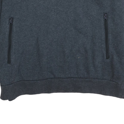 Adidas Boys Grey 15-16 Years Pullover Hoodie 1/4 Zip Fleece Sweatshirt