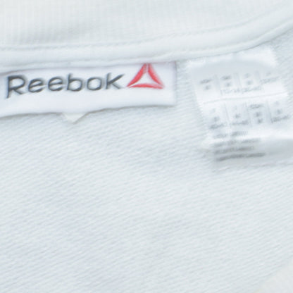 Reebok Womens White Orange Crew Neck Pullover Sweatshirt Size M
