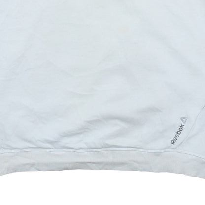 Reebok Womens White Orange Crew Neck Pullover Sweatshirt Size M