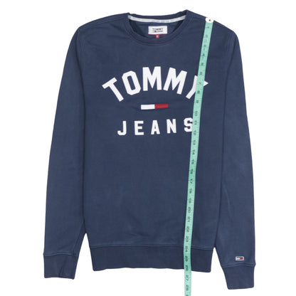 Tommy Jeans Men's Blue Crew Neck Logo Sweatshirt Size S