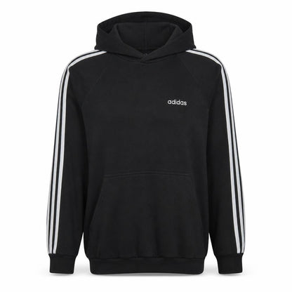 Adidas Men Black Pullover Hoodie Classic 3-Stripes D7 Size L