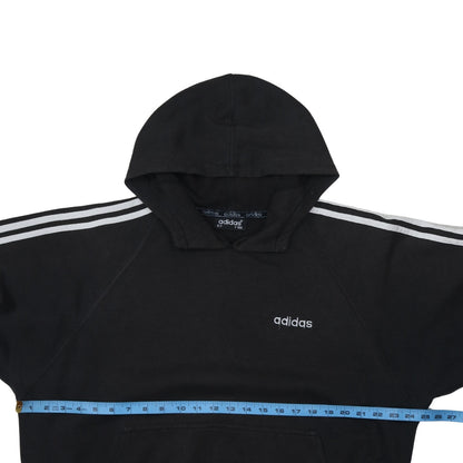 Adidas Men Black Pullover Hoodie Classic 3-Stripes D7 Size L