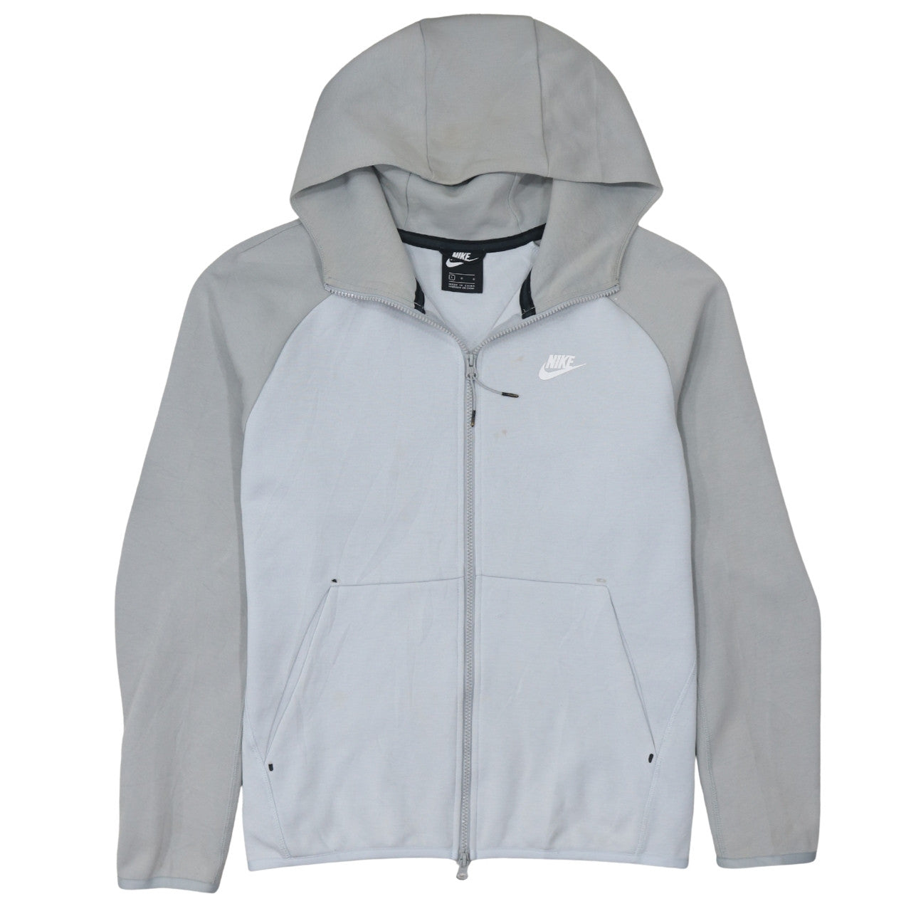 Nike Men's Grey Full Zip Hoodie L Regular Fit Sportswear
