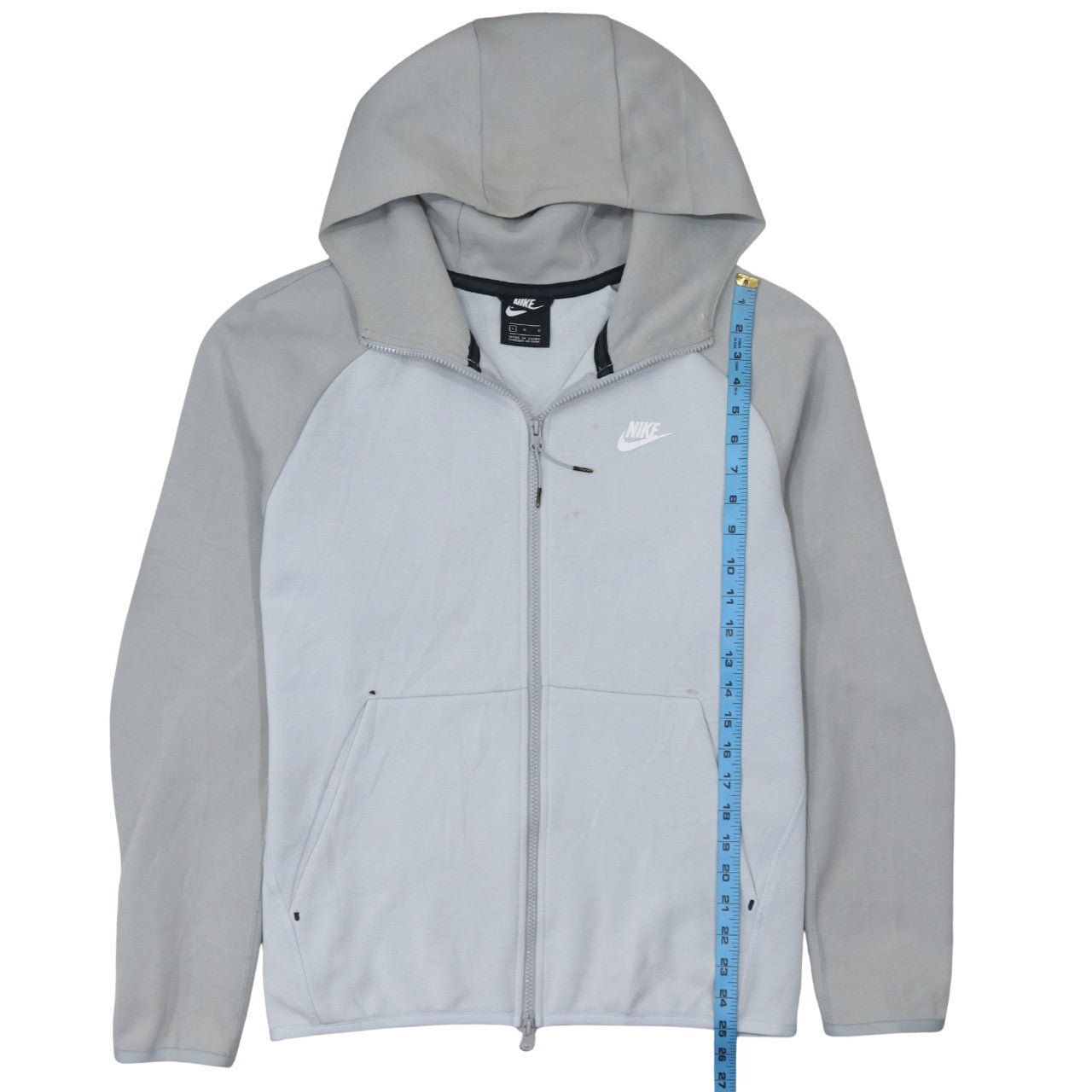 Nike Men's Grey Full Zip Hoodie L Regular Fit Sportswear