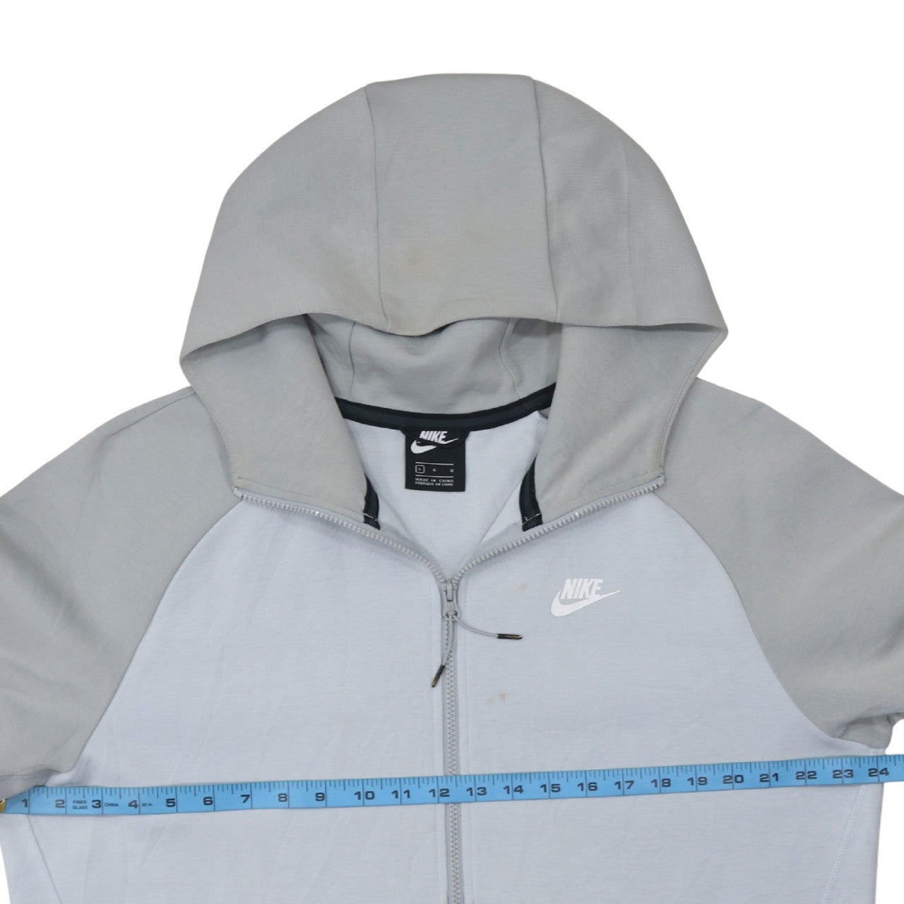 Nike Men's Grey Full Zip Hoodie L Regular Fit Sportswear