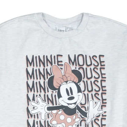 Disney Women Grey Minnie Mouse Sweatshirt L Relaxed Fit