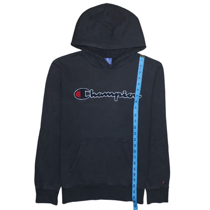 Champion Men's Black Pullover Hoodie Medium Embroidered Logo