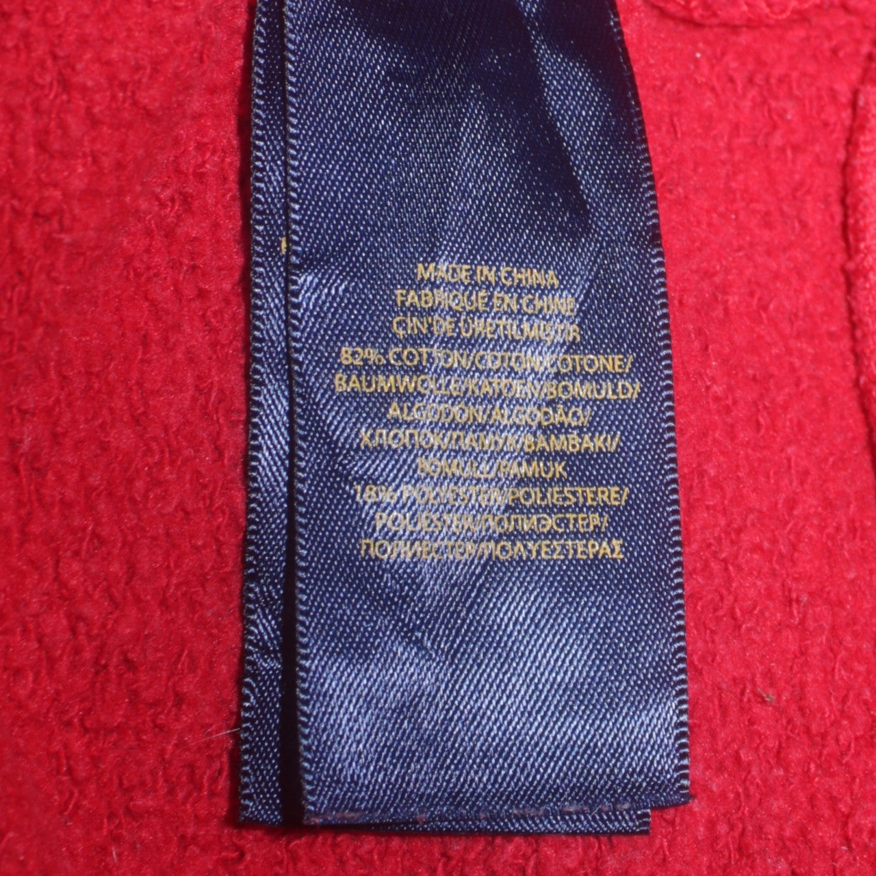 Ralph Lauren Boys Red Full Zip Hoodie Size 16 Years Cotton Blend Fleece