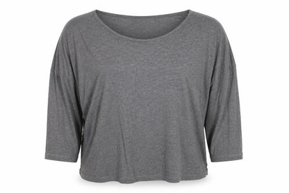French Connection Women's Grey Relaxed 3/4 Sleeve Viscose T-Shirt Size S